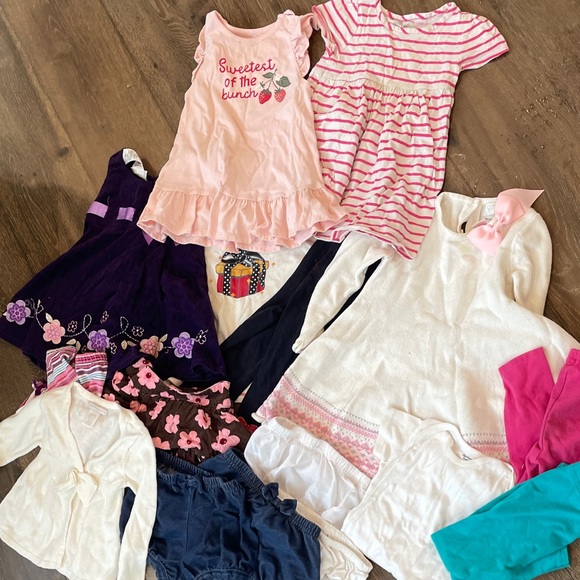 various Other - Girls' Pink and White Striped Dress
